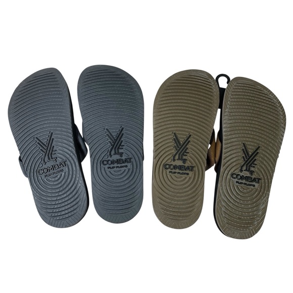 Bundle of 2 Combat Men's Black Flip Flops Sandals Size 15 NWT - Picture 3 of 7